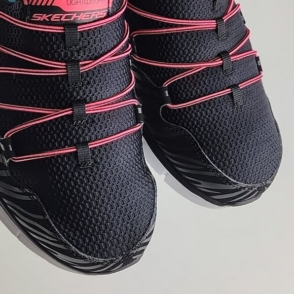 Skechers Women's Equalizer Black Pink Slip On Shoes Ultra Lightweight Size 8 - Picture 14 of 16